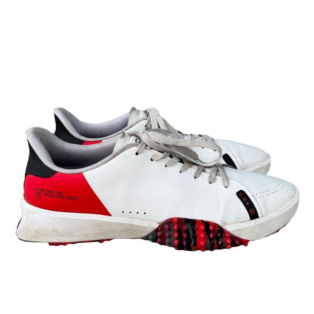 G/FORE White Red Black Men's Golf Sneakers